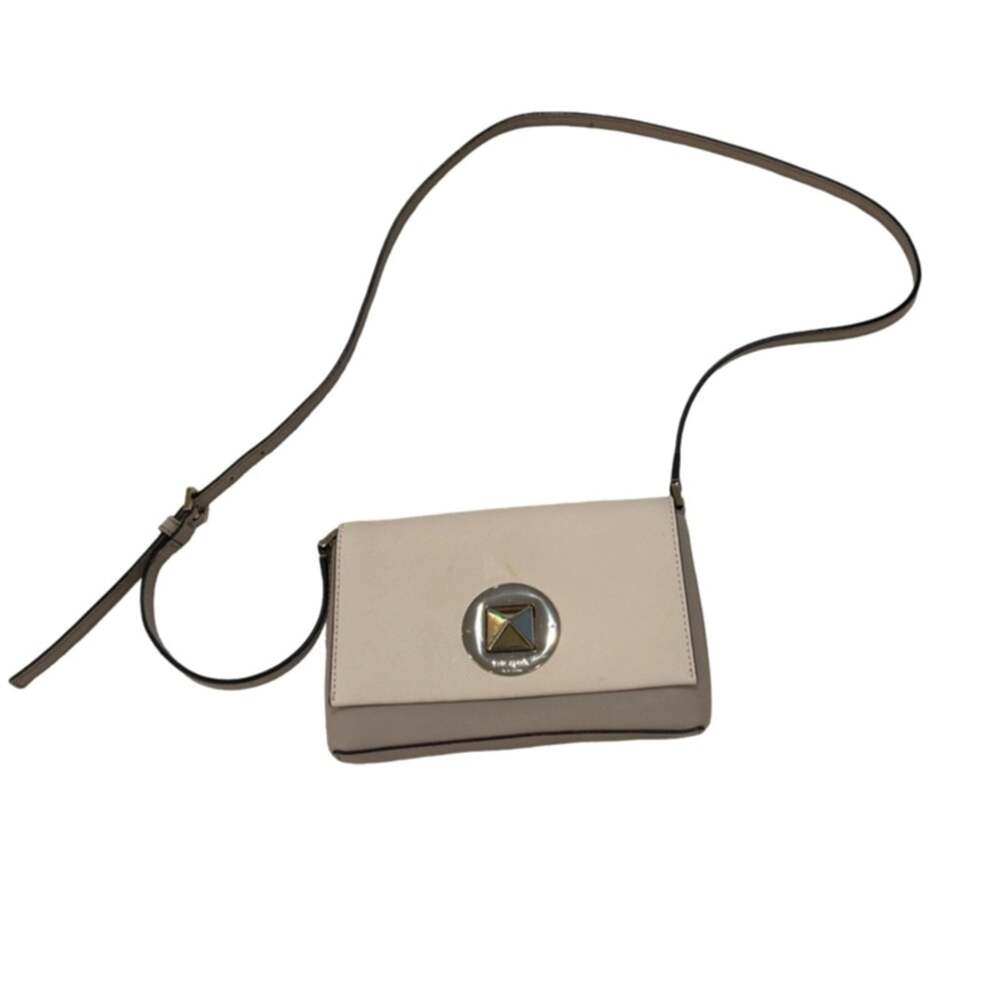 Kate Spade Newbury Lane Sally Saffiano Leather Turnlock Taupe Crossbody Bag